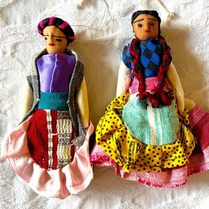 2 Handmade Christmas Ornaments from Mexico circa 1990